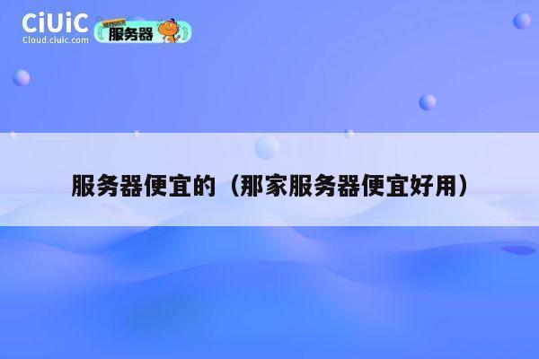服务器便宜的（那家服务器便宜好用）