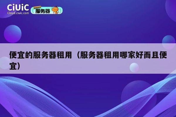 便宜的服务器租用（服务器租用哪家好而且便宜）