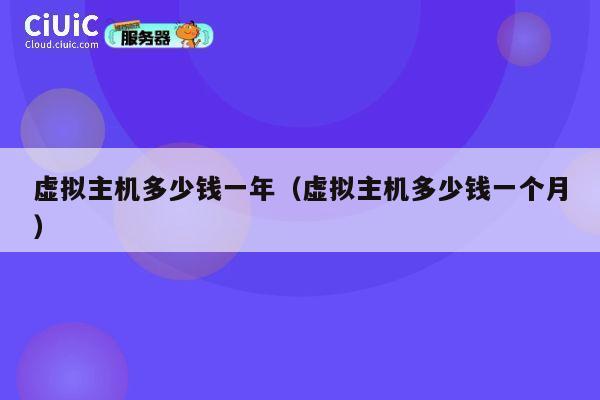 虚拟主机多少钱一年（虚拟主机多少钱一个月）