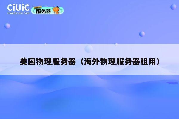 美国物理服务器（海外物理服务器租用）