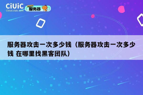 服务器攻击一次多少钱（服务器攻击一次多少钱 在哪里找黑客团队）