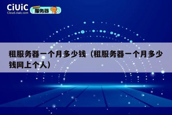 租服务器一个月多少钱（租服务器一个月多少钱网上个人）