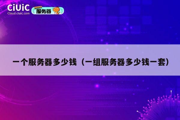 一个服务器多少钱（一组服务器多少钱一套）