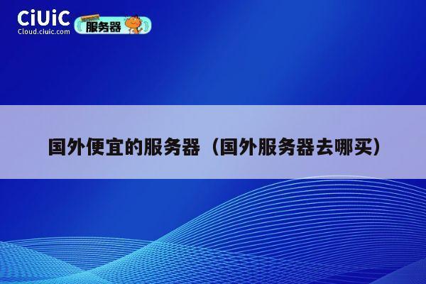 国外便宜的服务器（国外服务器去哪买）